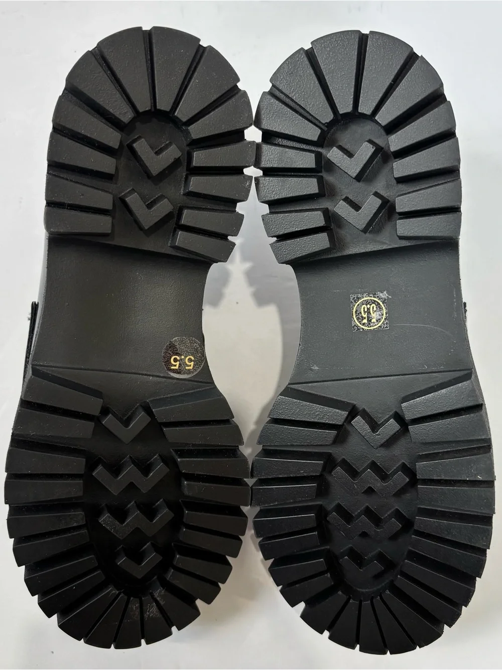 NEW Steve Madden Horsebit Lando Black Patent Chunky Platform Lug Sole Loafer 5.5